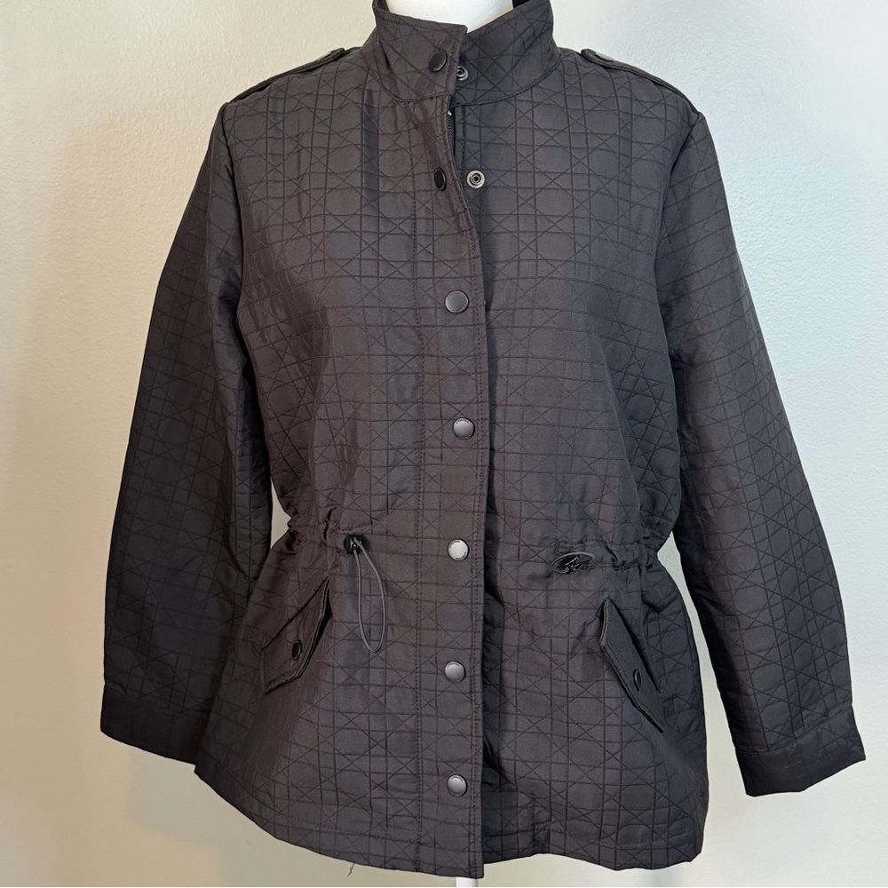 NWT Liverpool Quinlyn Quilted Utility Jacket in Black Size Small Zip Front